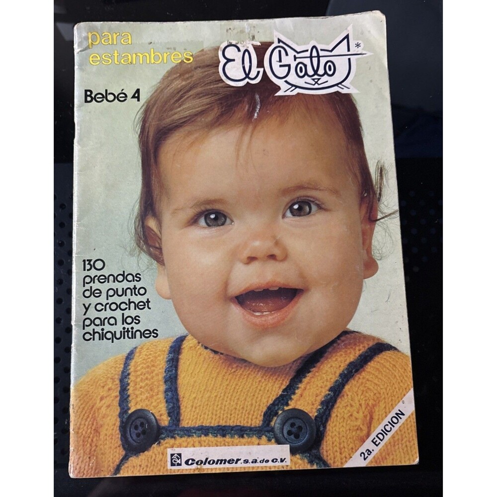 Vintage Estambres El Gato Bebe 4 Knitting Crochet Pattern Book 2nd Ed. Spanish